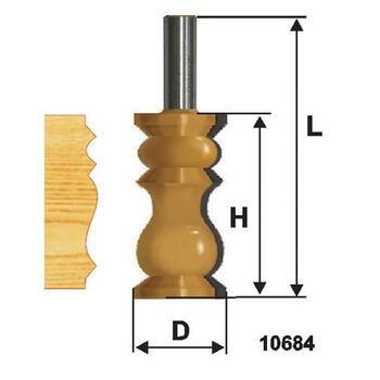 Фреза кромочная фигурная d32*Н57*12