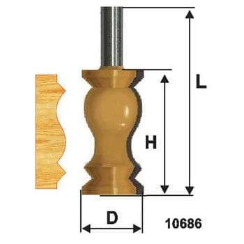 Фреза кромочная фигурная d32*Н57*12 (10686)