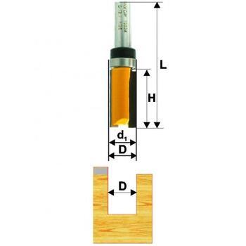 Фреза кромочная прямая с подшипником d6,35*H19*8 (dподшипника=12,7)