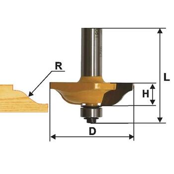 Фреза фигирейная горизонтальная d89*R15.8*Н19*12 (dподшипника=12.7)